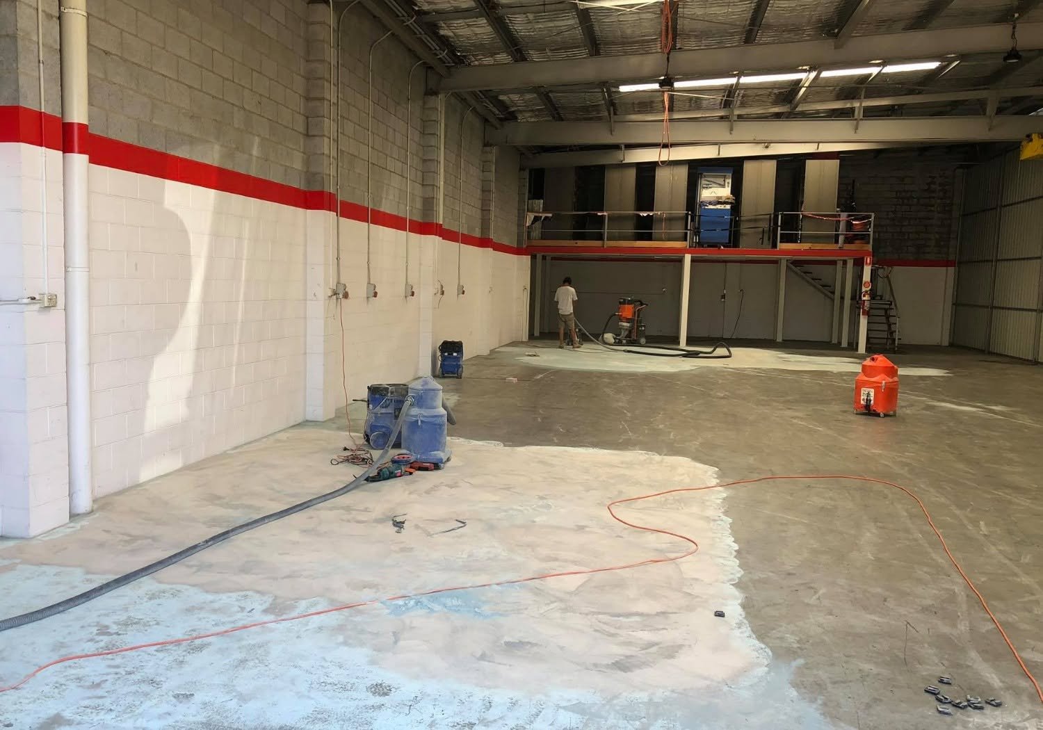 Warehouse slab before epoxy coating
