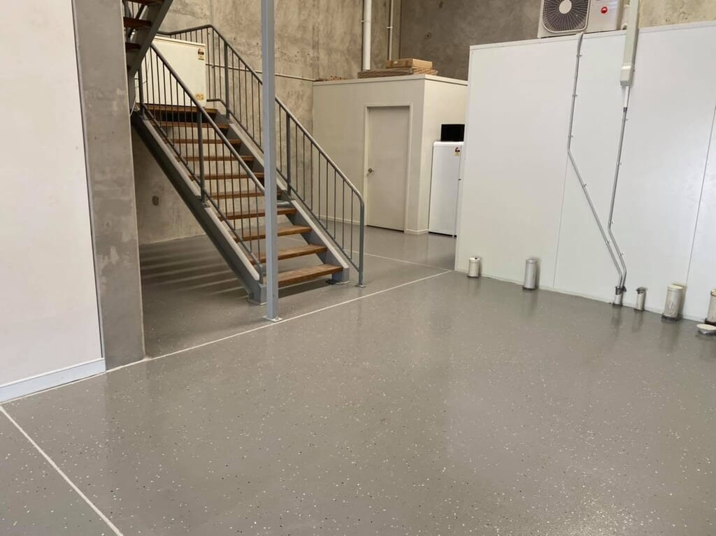 Warehouse office and amenities epoxy flooring project